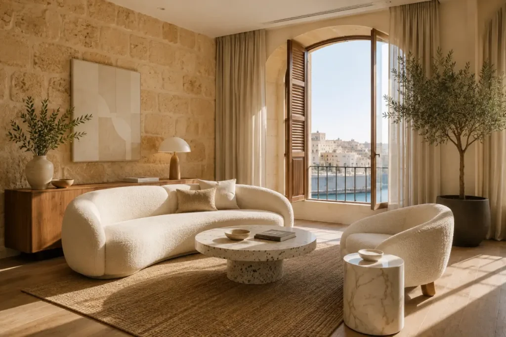 Luxury Maltese Living Room – Mediterranean Interior Design Malta